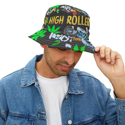 HIGH ROLLER Hip Hop Comic Bucket Hat