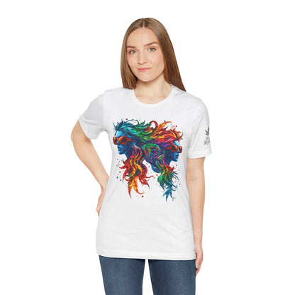 Spectrum Sisters T-Shirt - Premium Airlume Cotton Cannabis Rainbow Psychedelic Art Tee