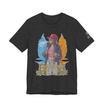 High Roller Golden Wings Money Cannabis T-Shirt - Premium 420 Hip-Hop Angel Street Culture Success Lifestyle Apparel