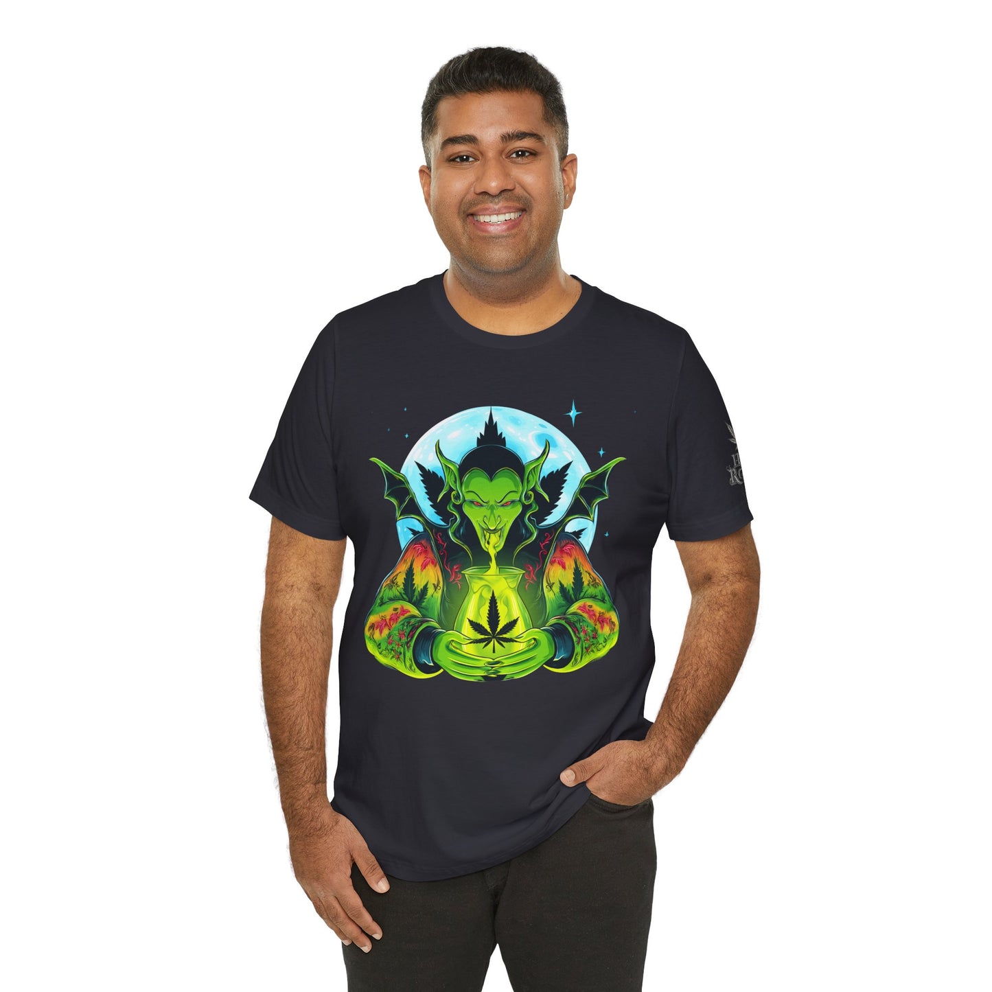 Mystic Dragon Guardian Cannabis Meditation T-Shirt - Premium Psychedelic 420 Apparel