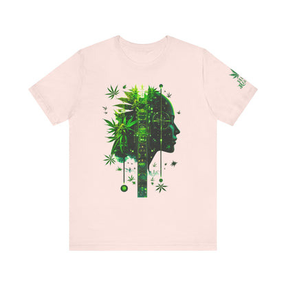Digital Mind Tee - Premium Airlume Cotton Cannabis Culture Tech Art Matrix Design