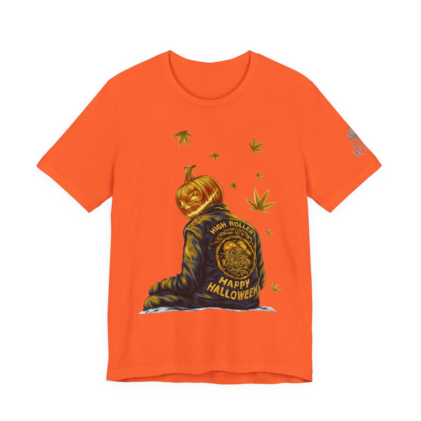 Pumpkin Head HIGH ROLLER Halloween T-Shirt - Premium Cannabis Culture Apparel