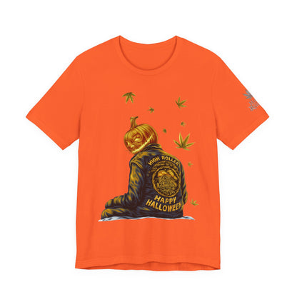 Pumpkin Head HIGH ROLLER Halloween T-Shirt - Premium Cannabis Culture Apparel