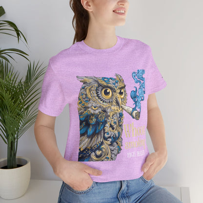 Baroque Owl Tee - Premium Airlume Cotton Cannabis Culture Ornate Bird Art