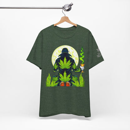 Luxury Gothic Cannabis Vampire T-Shirt - Premium Dark HIGH ROLLER Streetwear - Elevated Nocturnal 420 Fashion