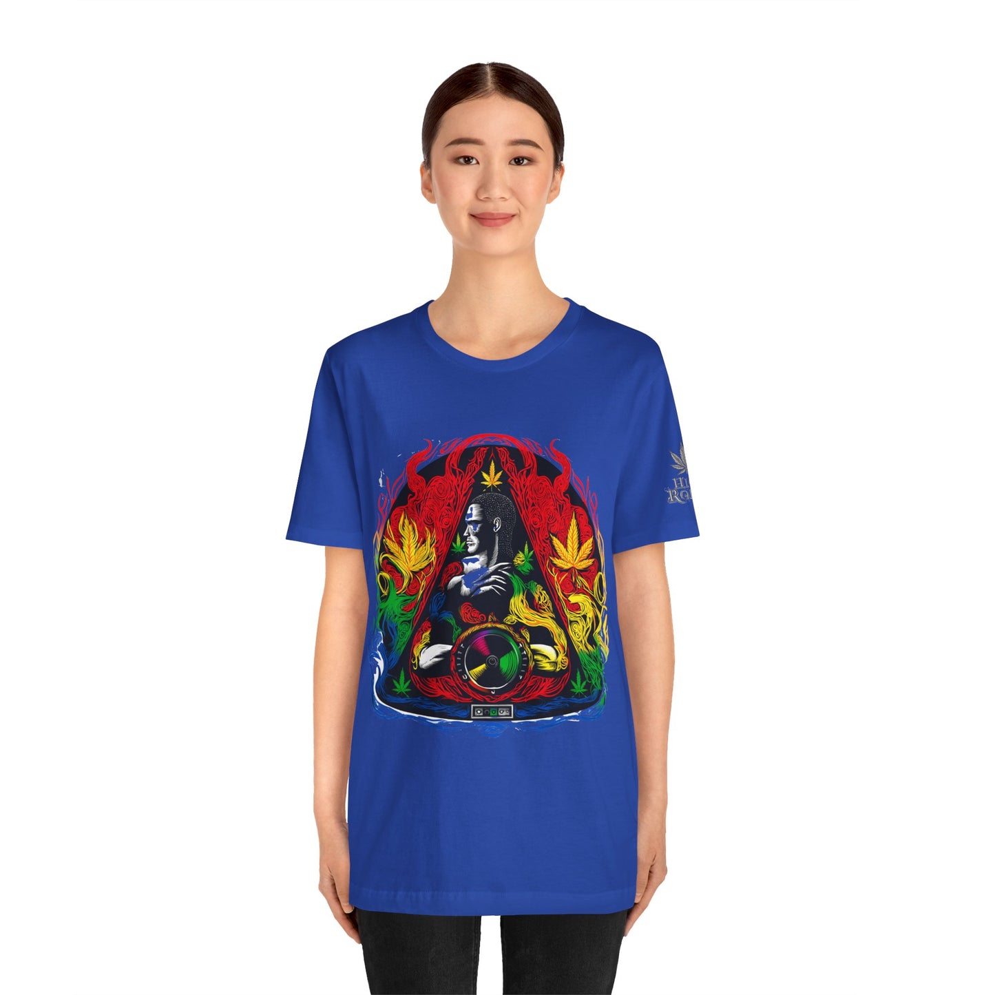 HIGH ROLLER Buddha Meditation Premium Cannabis Culture T-Shirt - Enlightenment Meets Electronic Music Luxury Streetwear
