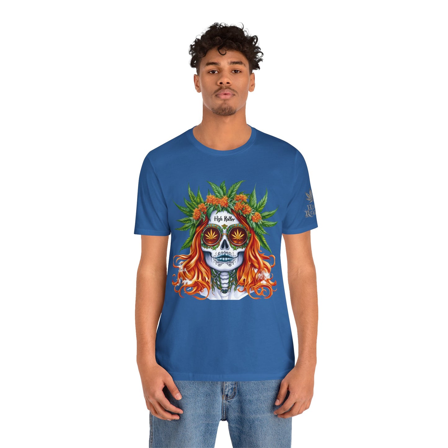 Sugar Skull Cannabis Tee - Day of Dead Art Design | High Roller