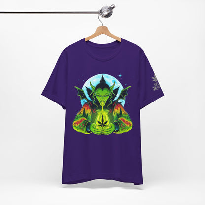 Mystic Dragon Guardian Cannabis Meditation T-Shirt - Premium Psychedelic 420 Apparel