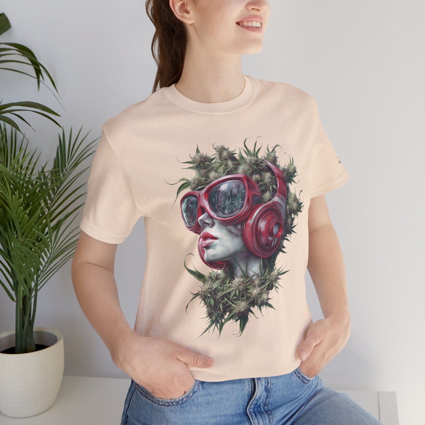 Vibes & Vision Tee - Premium Airlume Cotton Cannabis Culture Surreal Music Art