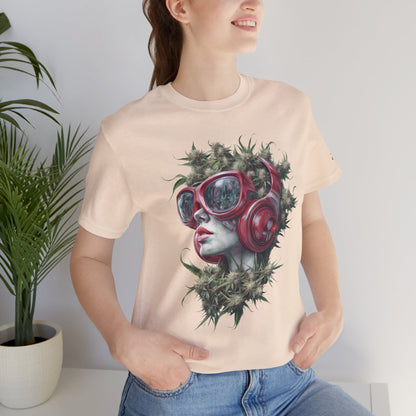 Vibes & Vision Tee - Premium Airlume Cotton Cannabis Culture Surreal Music Art