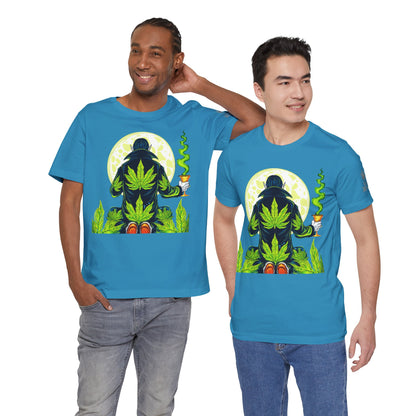 Luxury Gothic Cannabis Vampire T-Shirt - Premium Dark HIGH ROLLER Streetwear - Elevated Nocturnal 420 Fashion