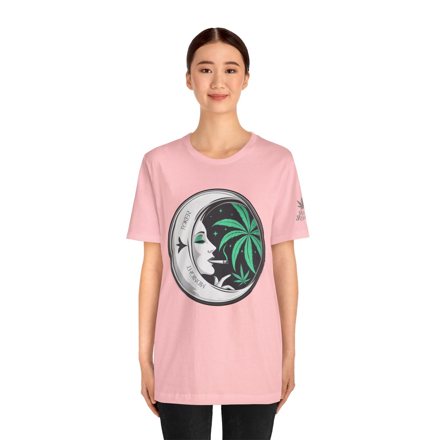 Toker Girl Coin Tee - Vintage Cannabis Portrait Art Design | High Roller