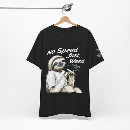 Slow Motion Tee - Premium Airlume Cotton Cannabis Culture Sloth Humor Art
