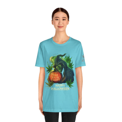 Cannabis Witch's Brew Halloween T-Shirt - Premium Spooky 420 Black Edition Apparel"