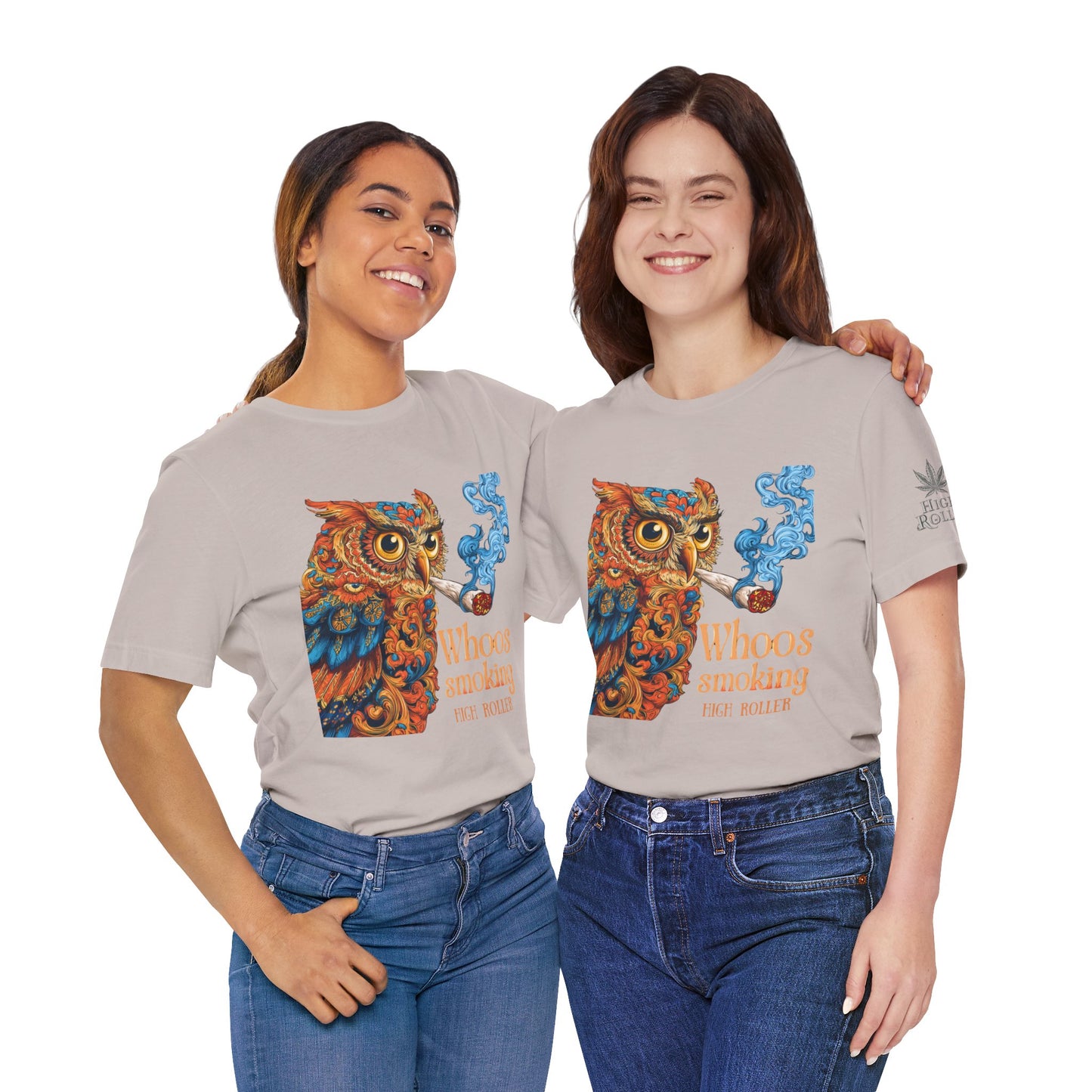 Whoos Smoking Owl Tee - Wise Cannabis Art Design | High Roller