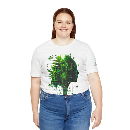 Digital Mind Tee - Premium Airlume Cotton Cannabis Culture Tech Art Matrix Design