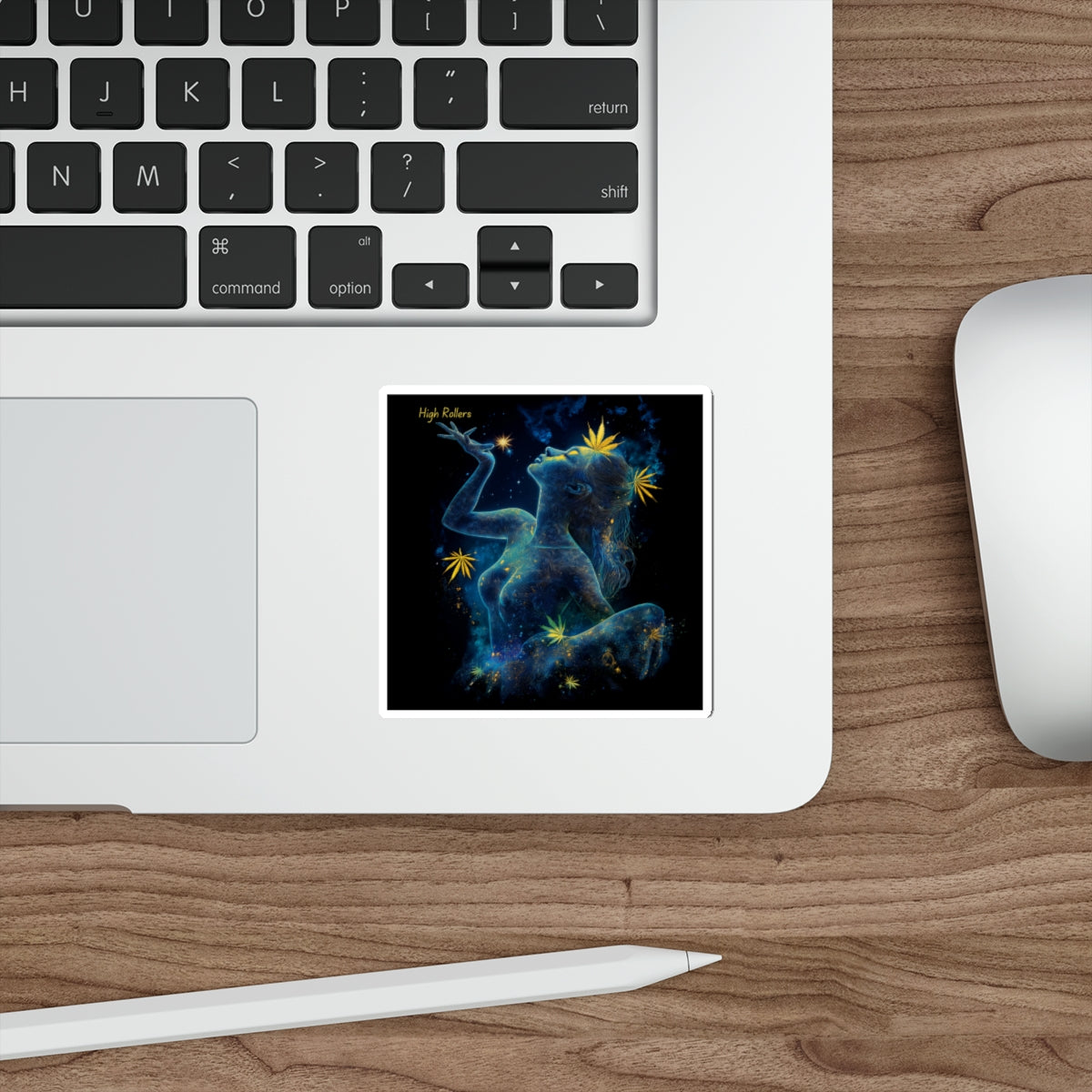 Cosmic Cannabis Goddess Sticker | High Rollers Celestial Art | Premium Die-Cut Vinyl Decal