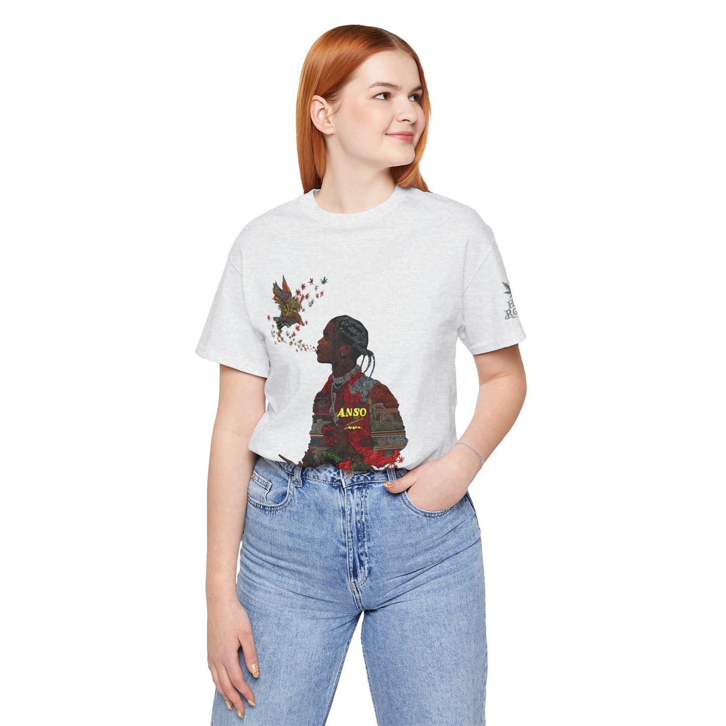 High Roller ANSO Freedom Eagle Cannabis T-Shirt - Premium 420 Artistic Double Exposure Urban Culture Liberation Apparel