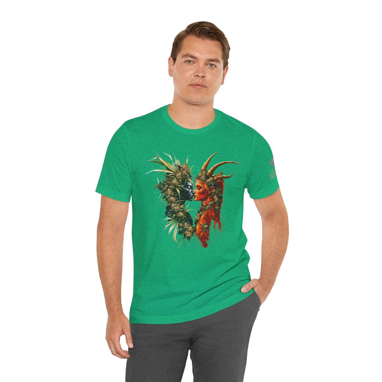 Sacred Union T-Shirt - Premium Airlume Cotton Cannabis Spirits Fantasy Art Tee