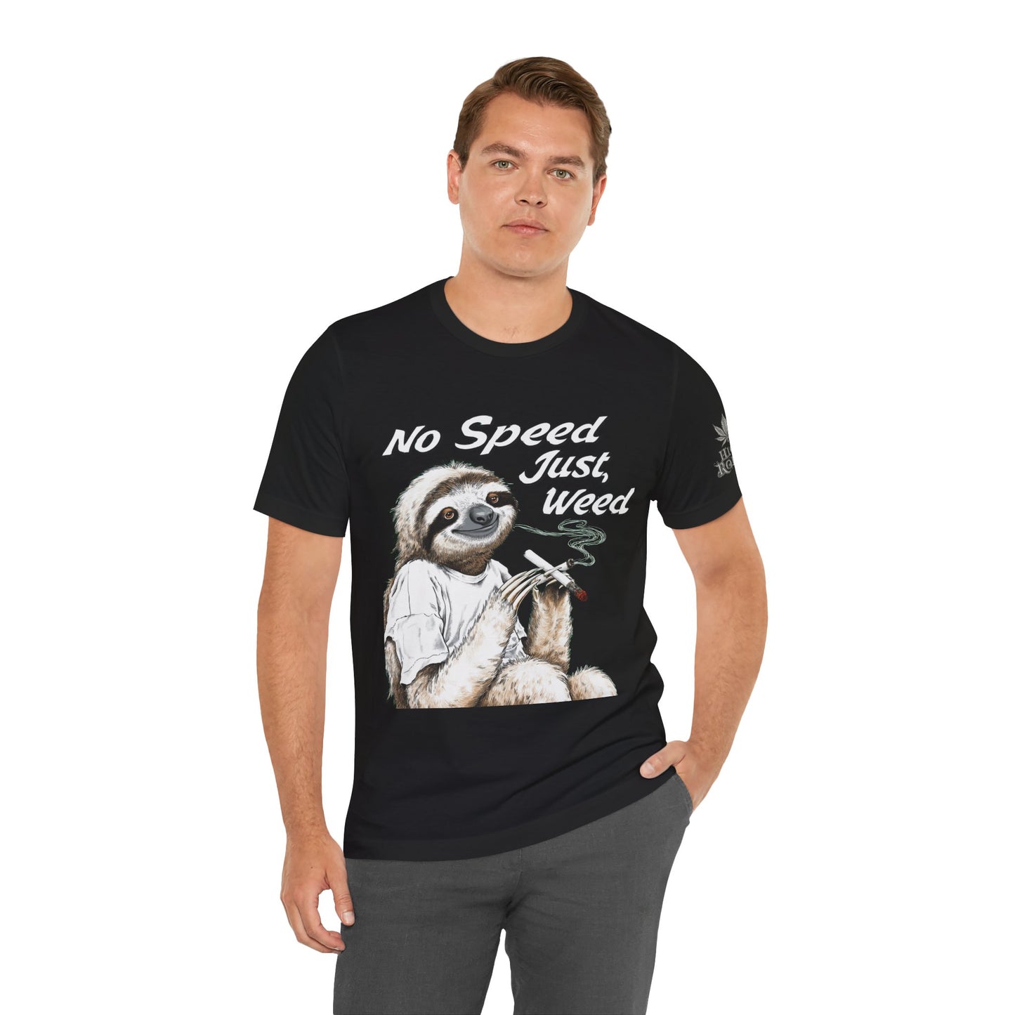 Slow Motion Tee - Premium Airlume Cotton Cannabis Culture Sloth Humor Art