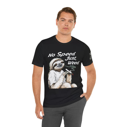 Slow Motion Tee - Premium Airlume Cotton Cannabis Culture Sloth Humor Art