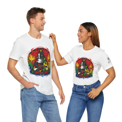 High Roller Sacred Buddha Cannabis T-Shirt - Premium 420 Spiritual Meditation Enlightenment Botanical Artistry Apparel