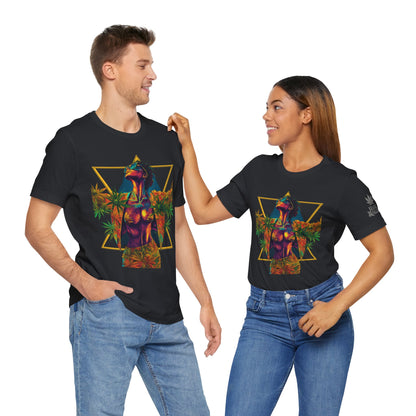 Sacred Geometry Cannabis Goddess Tee - Psychedelic Beauty Art Design | High Roller