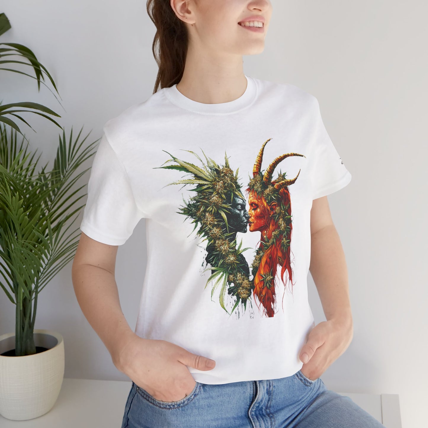 Sacred Union T-Shirt - Premium Airlume Cotton Cannabis Spirits Fantasy Art Tee