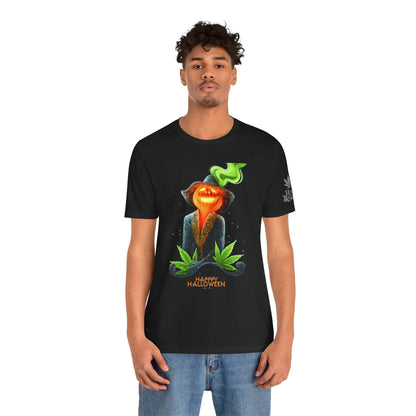 Victorian Pumpkin Gentleman HIGH ROLLER Halloween Cannabis T-Shirt - Premium Jack-o'-Lantern Aristocrat Meditation 420 Apparel