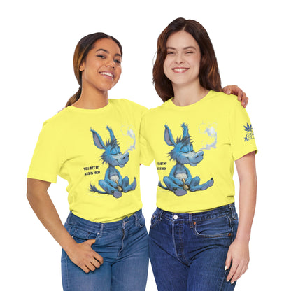 Blue Donkey Tee - Premium Airlume Cotton Cannabis Culture Humor Cartoon Art