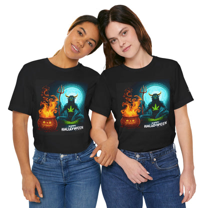 Demon Meditation HIGH ROLLER Halloween Cannabis T-Shirt - Premium Underworld Guardian Portal Master 420 Apparel