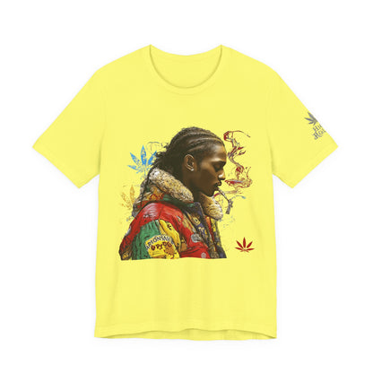High Roller Profile Smoke Art Cannabis T-Shirt - Premium 420 Hip-Hop Portrait Street Culture Elevated Lifestyle Apparel