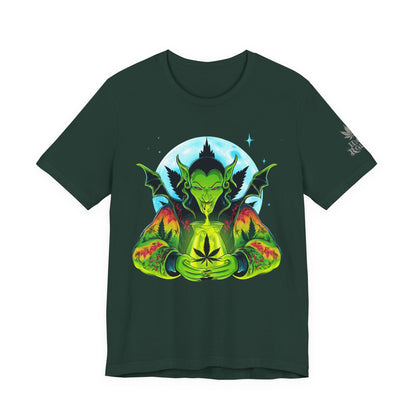Mystic Dragon Guardian Cannabis Meditation T-Shirt - Premium Psychedelic 420 Apparel