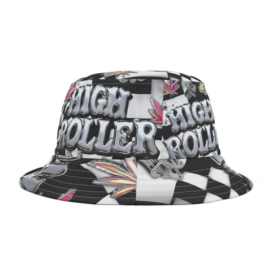 HIGH ROLLER Chrome Cyber Bucket Hat
