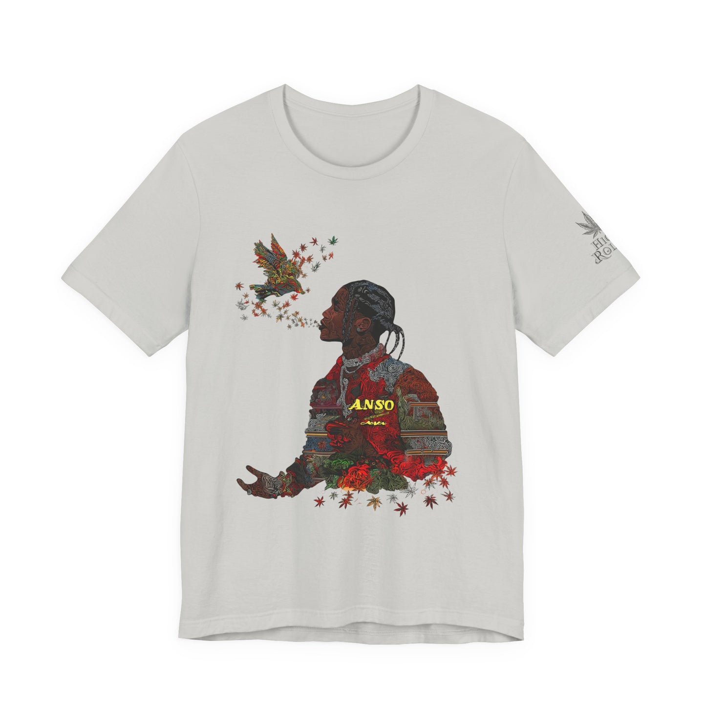 High Roller ANSO Freedom Eagle Cannabis T-Shirt - Premium 420 Artistic Double Exposure Urban Culture Liberation Apparel