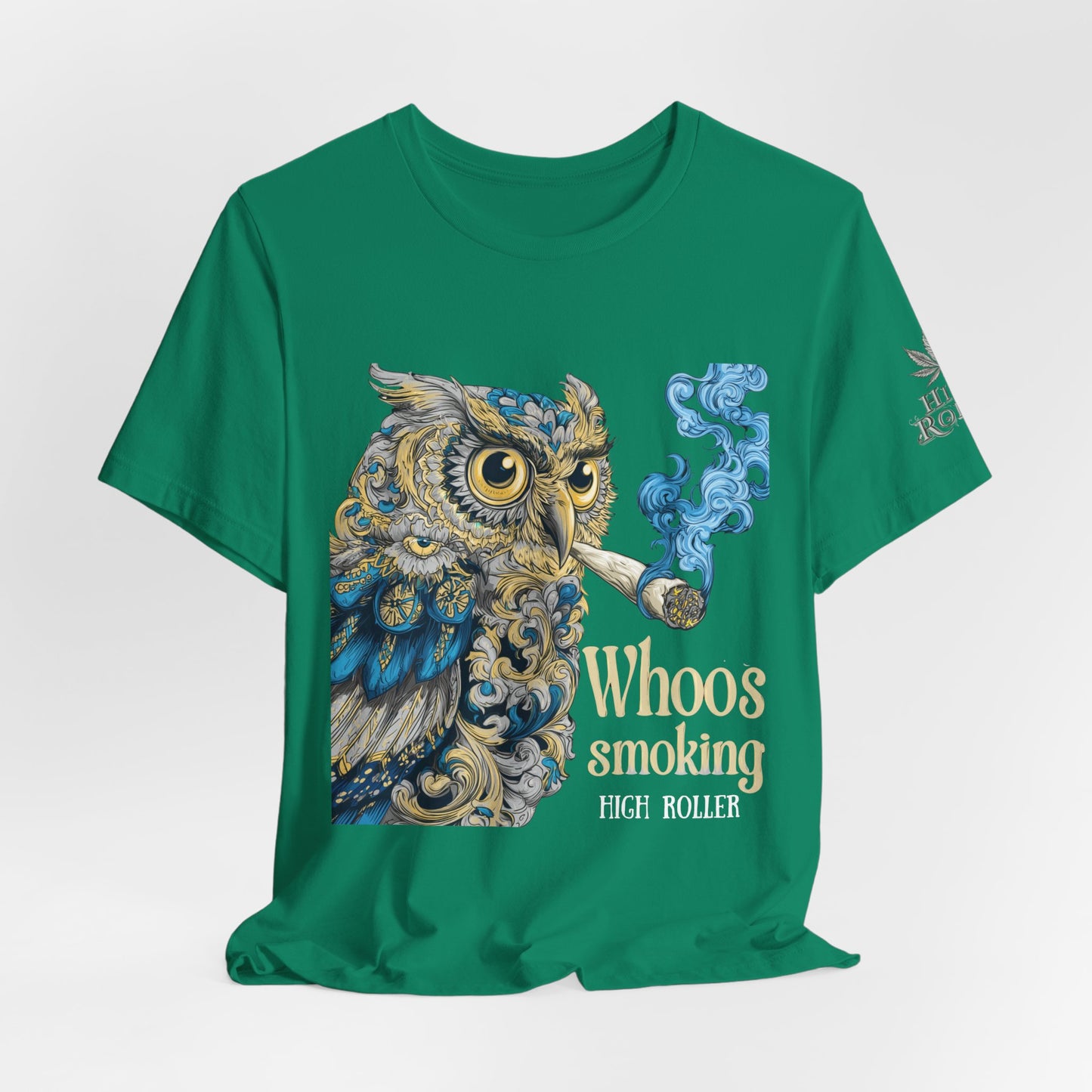 Baroque Owl Tee - Premium Airlume Cotton Cannabis Culture Ornate Bird Art