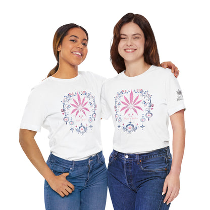 Bohemian Cannabis Mandala Tee - Floral Folk Art Design | High Roller