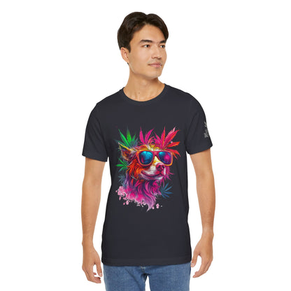 Spectrum Pup Tee - Premium Airlume Cotton Cannabis Culture Psychedelic Dog Art