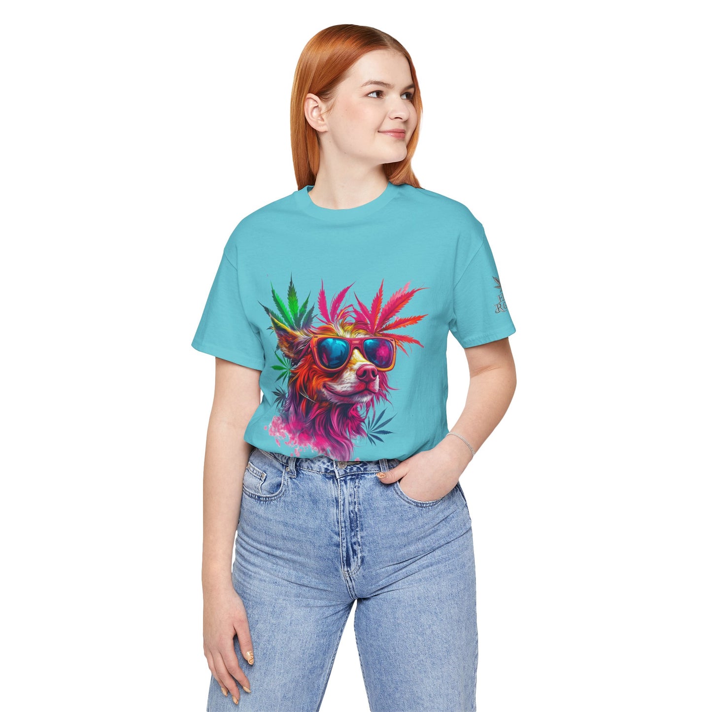 Spectrum Pup Tee - Premium Airlume Cotton Cannabis Culture Psychedelic Dog Art