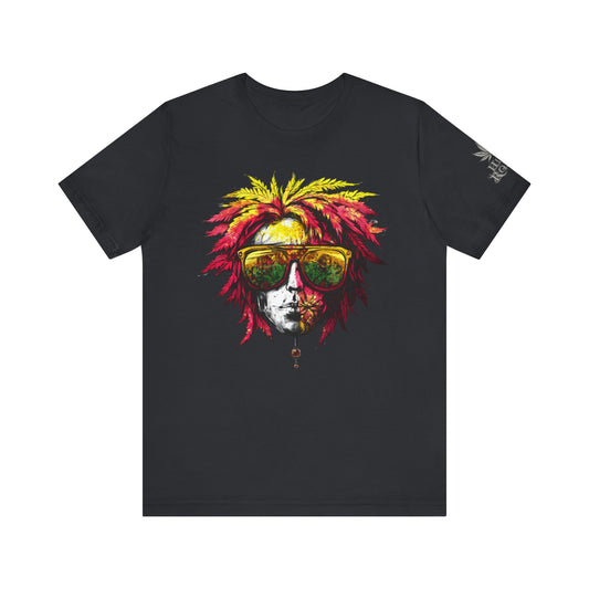 Rasta Cannabis Portrait Tee - Reggae Culture Art Design | High Roller