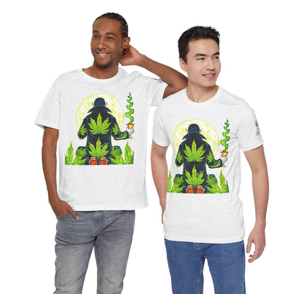 Luxury Gothic Cannabis Vampire T-Shirt - Premium Dark HIGH ROLLER Streetwear - Elevated Nocturnal 420 Fashion