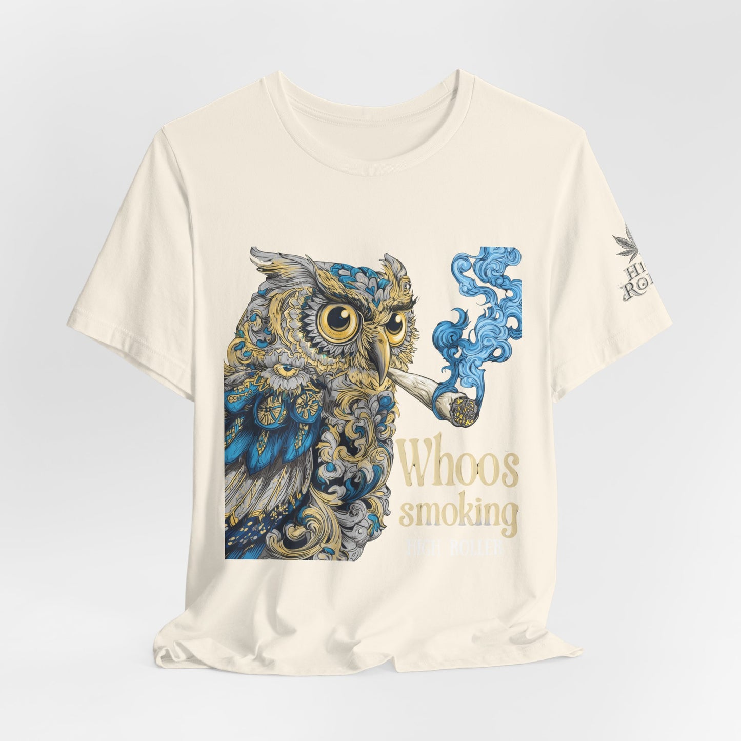 Baroque Owl Tee - Premium Airlume Cotton Cannabis Culture Ornate Bird Art
