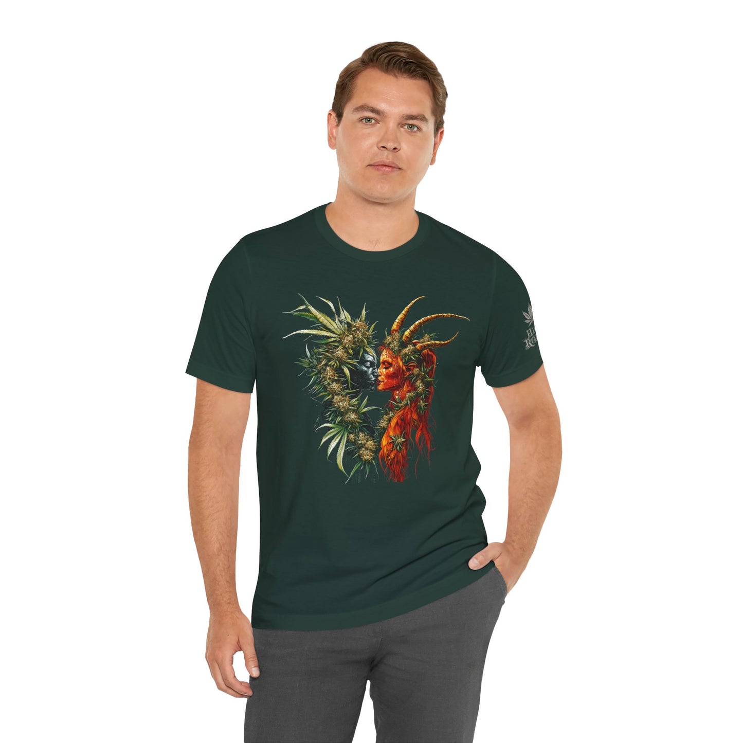 Sacred Union T-Shirt - Premium Airlume Cotton Cannabis Spirits Fantasy Art Tee
