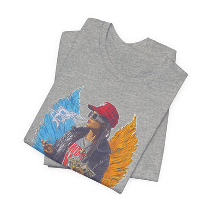 High Roller Golden Wings Money Cannabis T-Shirt - Premium 420 Hip-Hop Angel Street Culture Success Lifestyle Apparel