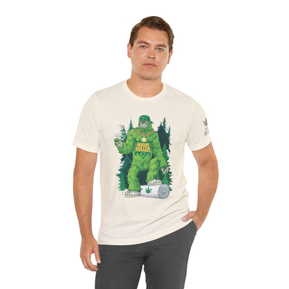 Bigfoot HIGH ROLLER Halloween Cannabis Forest T-Shirt - Premium Sasquatch Lifestyle Legend 420 Apparel