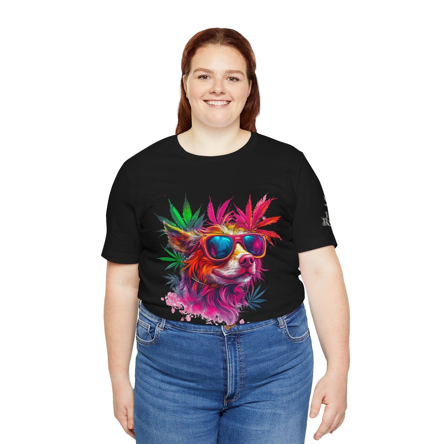 Spectrum Pup Tee - Premium Airlume Cotton Cannabis Culture Psychedelic Dog Art