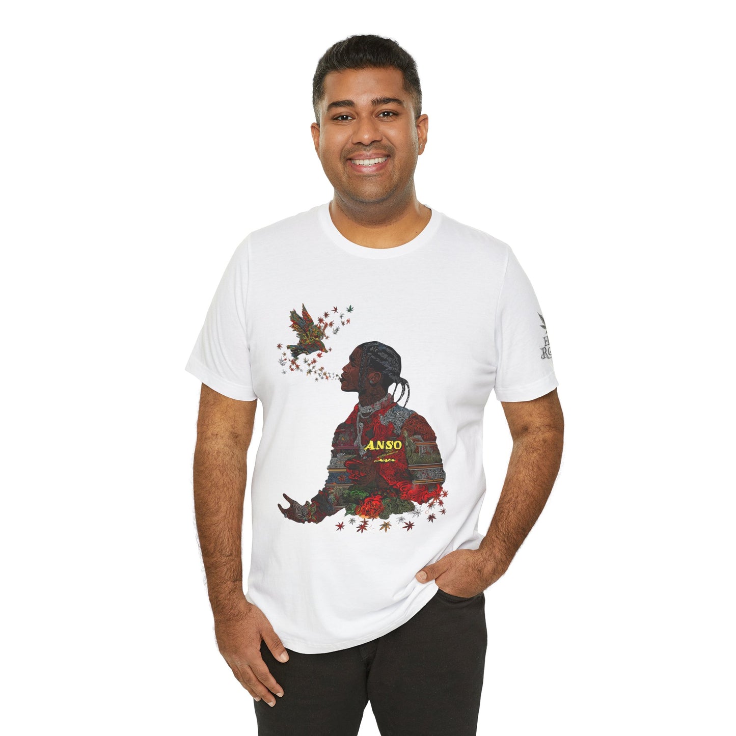 High Roller ANSO Freedom Eagle Cannabis T-Shirt - Premium 420 Artistic Double Exposure Urban Culture Liberation Apparel