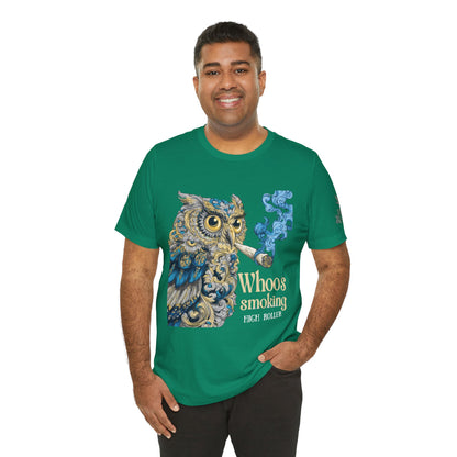 Baroque Owl Tee - Premium Airlume Cotton Cannabis Culture Ornate Bird Art
