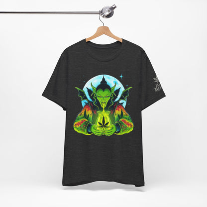 Mystic Dragon Guardian Cannabis Meditation T-Shirt - Premium Psychedelic 420 Apparel