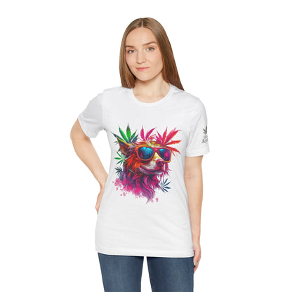 Spectrum Pup Tee - Premium Airlume Cotton Cannabis Culture Psychedelic Dog Art
